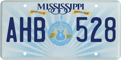 MS license plate AHB528