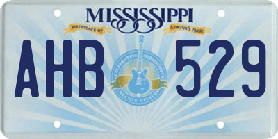 MS license plate AHB529