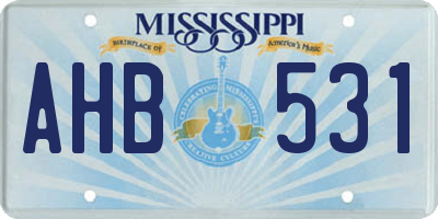 MS license plate AHB531