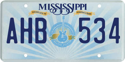 MS license plate AHB534