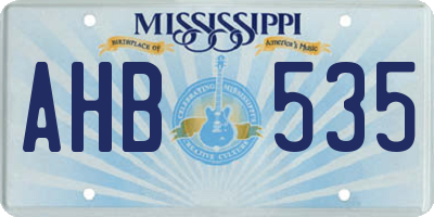 MS license plate AHB535