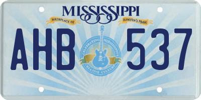 MS license plate AHB537
