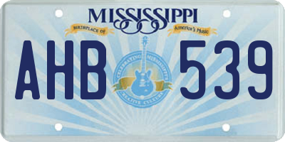 MS license plate AHB539