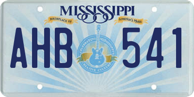 MS license plate AHB541
