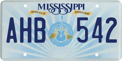 MS license plate AHB542