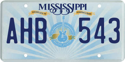 MS license plate AHB543