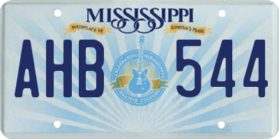 MS license plate AHB544