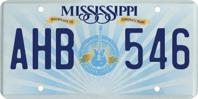 MS license plate AHB546
