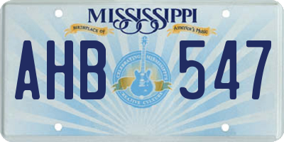 MS license plate AHB547