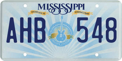 MS license plate AHB548