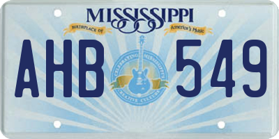 MS license plate AHB549