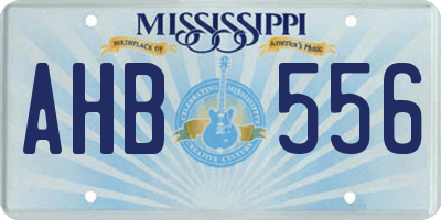 MS license plate AHB556