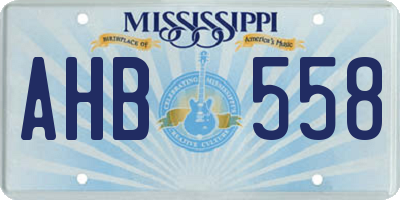 MS license plate AHB558