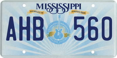 MS license plate AHB560