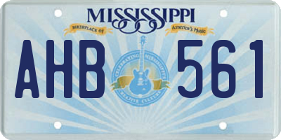 MS license plate AHB561
