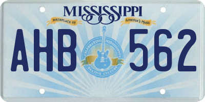 MS license plate AHB562