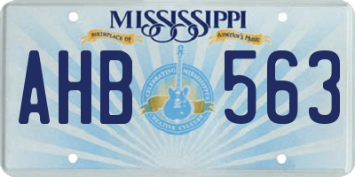 MS license plate AHB563