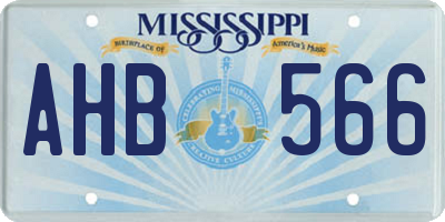 MS license plate AHB566