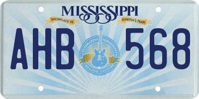 MS license plate AHB568