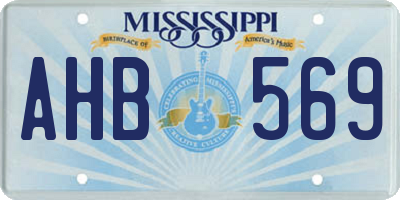 MS license plate AHB569