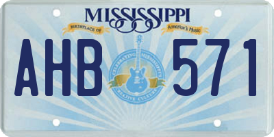 MS license plate AHB571