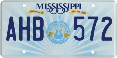 MS license plate AHB572