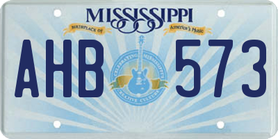 MS license plate AHB573
