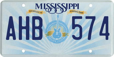 MS license plate AHB574