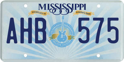MS license plate AHB575
