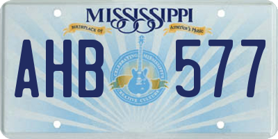 MS license plate AHB577