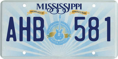 MS license plate AHB581