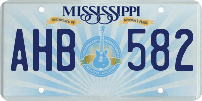 MS license plate AHB582