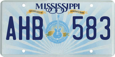 MS license plate AHB583