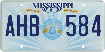MS license plate AHB584