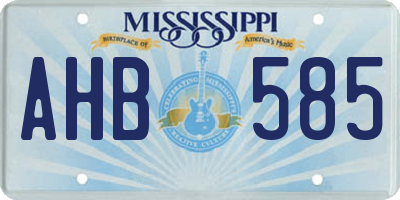 MS license plate AHB585