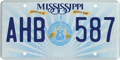 MS license plate AHB587