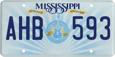 MS license plate AHB593