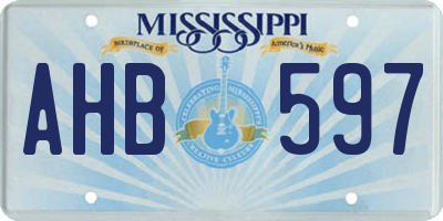 MS license plate AHB597