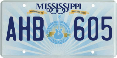 MS license plate AHB605