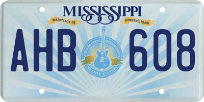 MS license plate AHB608