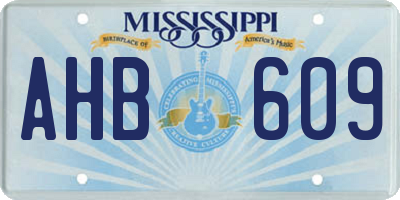 MS license plate AHB609