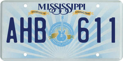 MS license plate AHB611