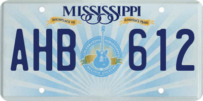 MS license plate AHB612