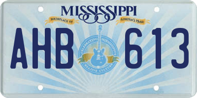 MS license plate AHB613