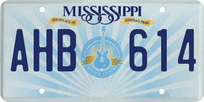 MS license plate AHB614