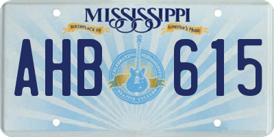 MS license plate AHB615