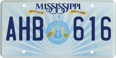 MS license plate AHB616