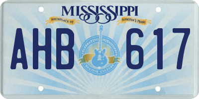 MS license plate AHB617