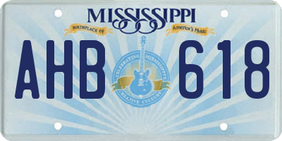 MS license plate AHB618