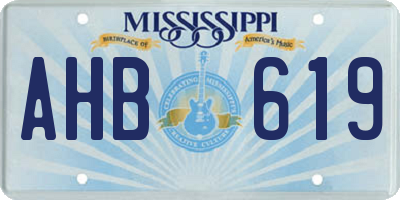 MS license plate AHB619